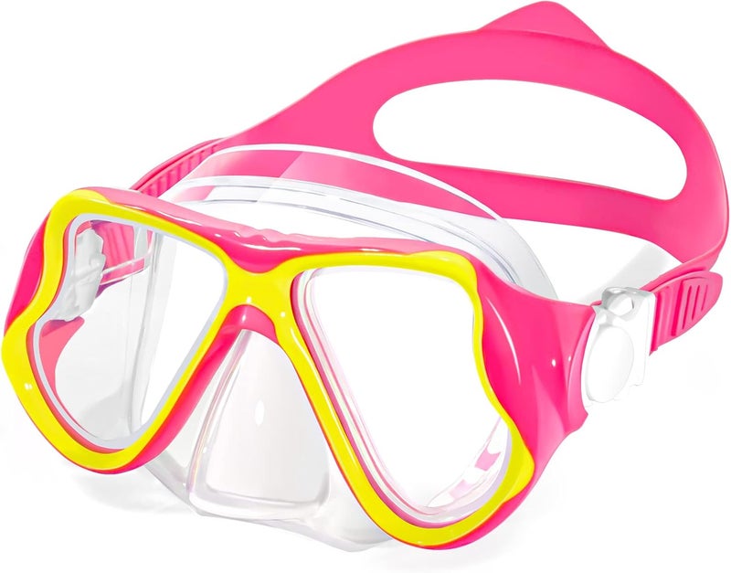Freela 2 Pack Kids Swim Goggles Mask for Boys Girls 3-14, Tempered Glass Lens 180° HD View with Nose Cover for Pool Beach - Image 1